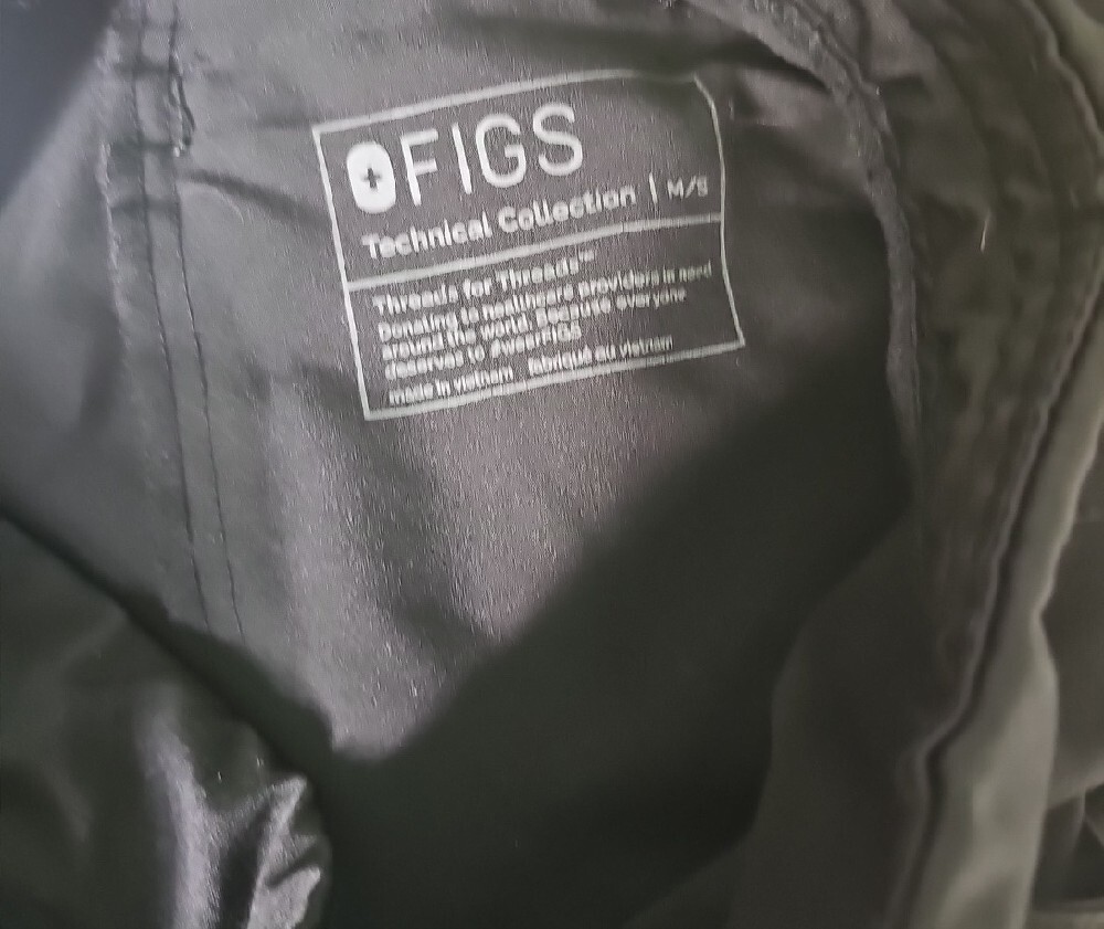 Figs Black Straight-Leg Scrub Pants Size  M /S Two Back Pockets And Side Pocket - Picture 5 of 9